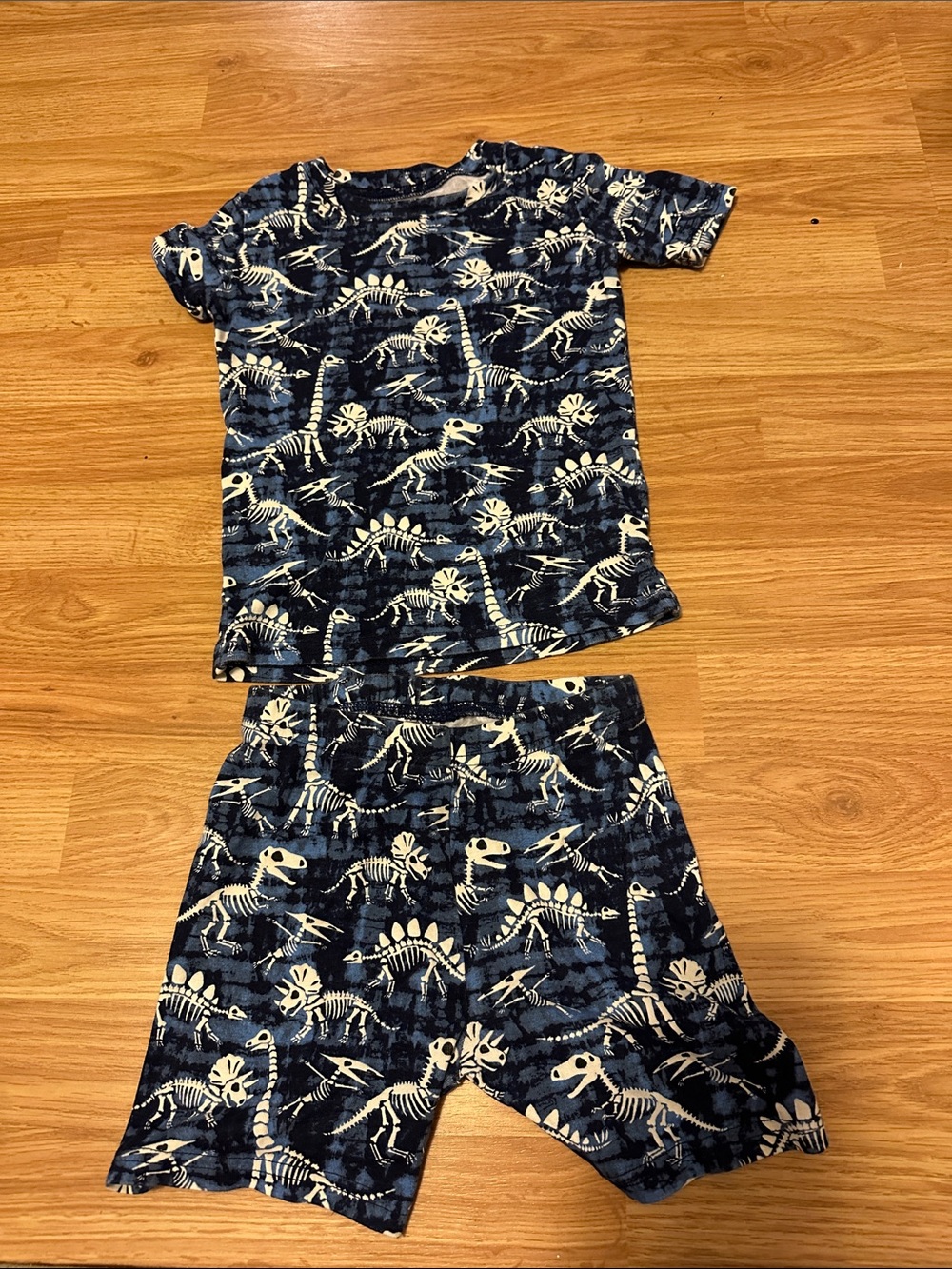 Place Navy Blue and White Dinosaur Skeleton Pajama Set